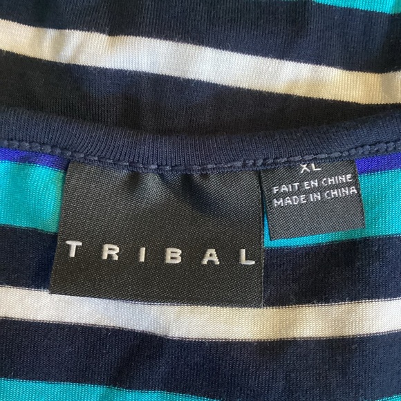 Tribal Multi-Color Striped Maxi Dress Size XL - Picture 5 of 7